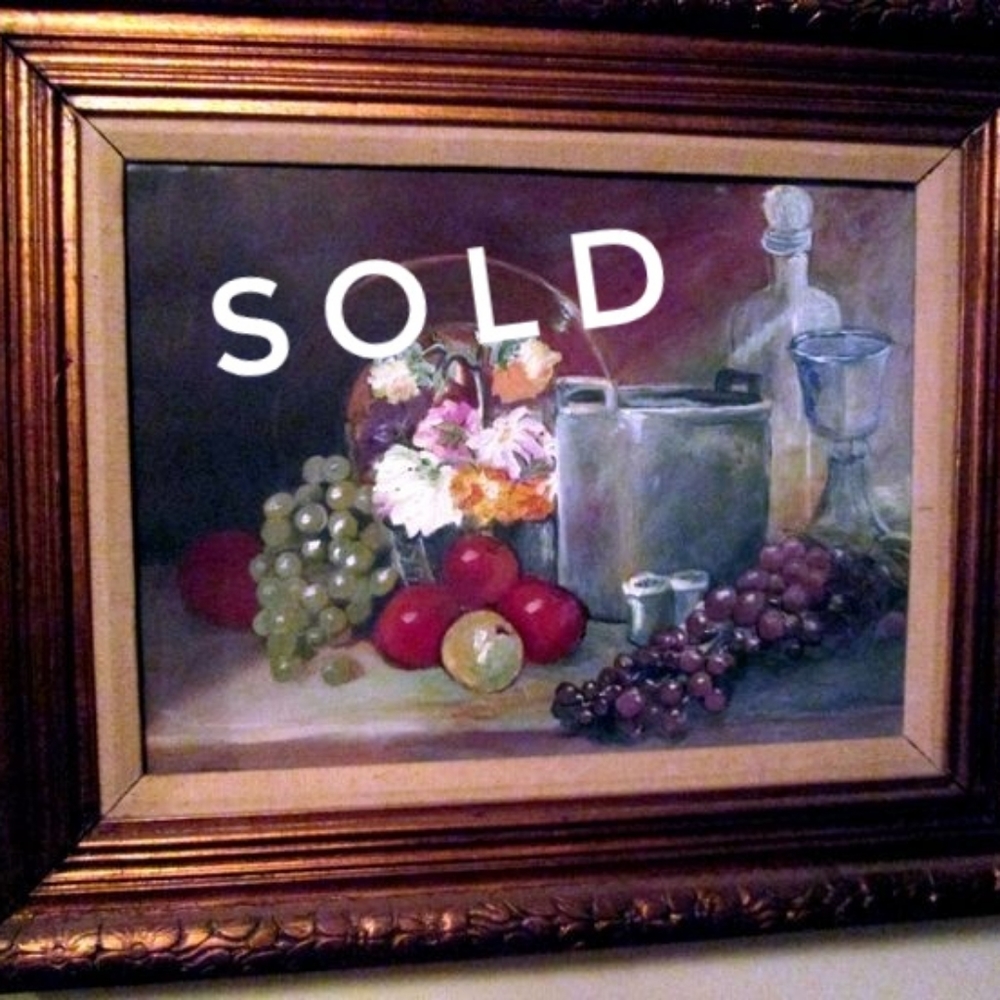 Framed Floral oil painting - Picture 7 of 11